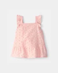 Carter's Toddler Girl Floral Eyelet Top - Pink - 5T