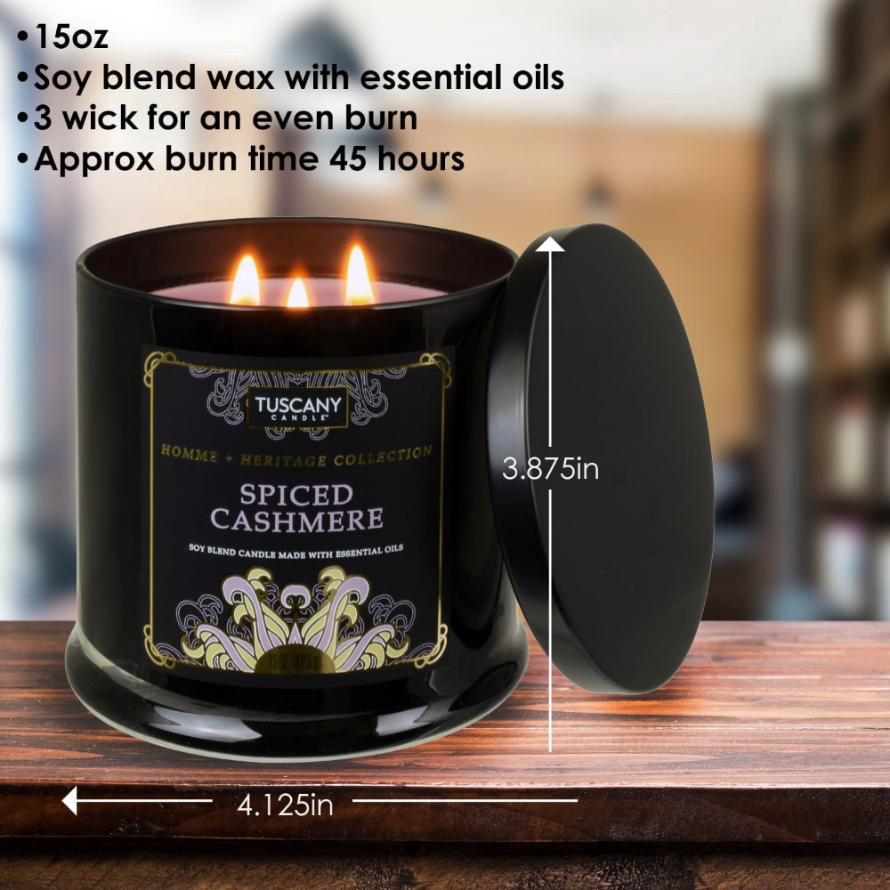 slide 2 of 3, Tuscany Candle Homme + Heritage Collection Soy Candle, Spiced Cashmere, 15 oz