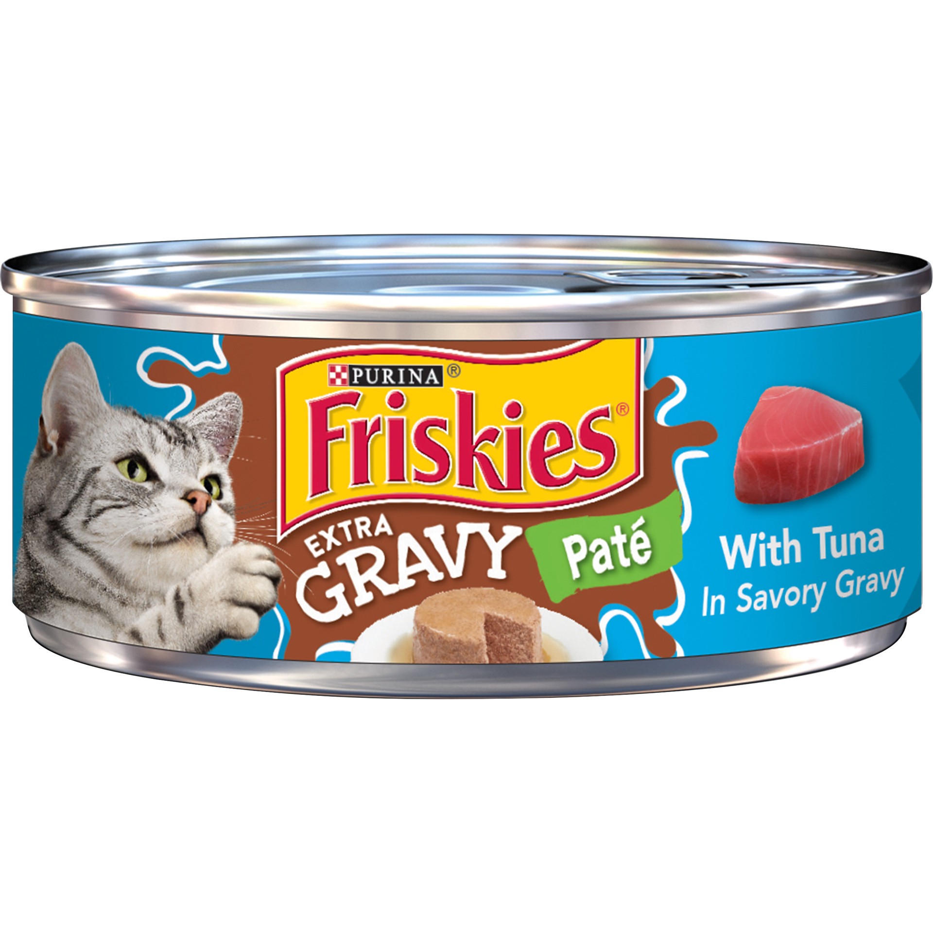 slide 1 of 7, Friskies Purina Friskies Gravy Pate Wet Cat Food, Extra Gravy Pate With Tuna in Savory Gravy, 5.5 oz