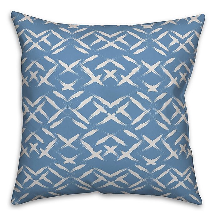 slide 1 of 1, Designs Direct Aztec Square Throw Pillow - Blue/White, 1 ct