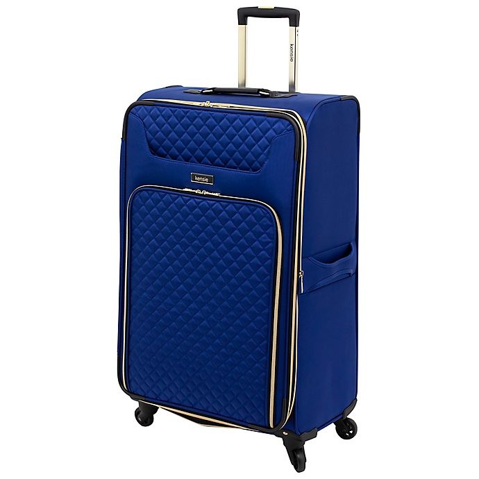 slide 2 of 8, Kensie Aurea Softside Spinner Checked Luggage - Cobalt Blue, 28 in