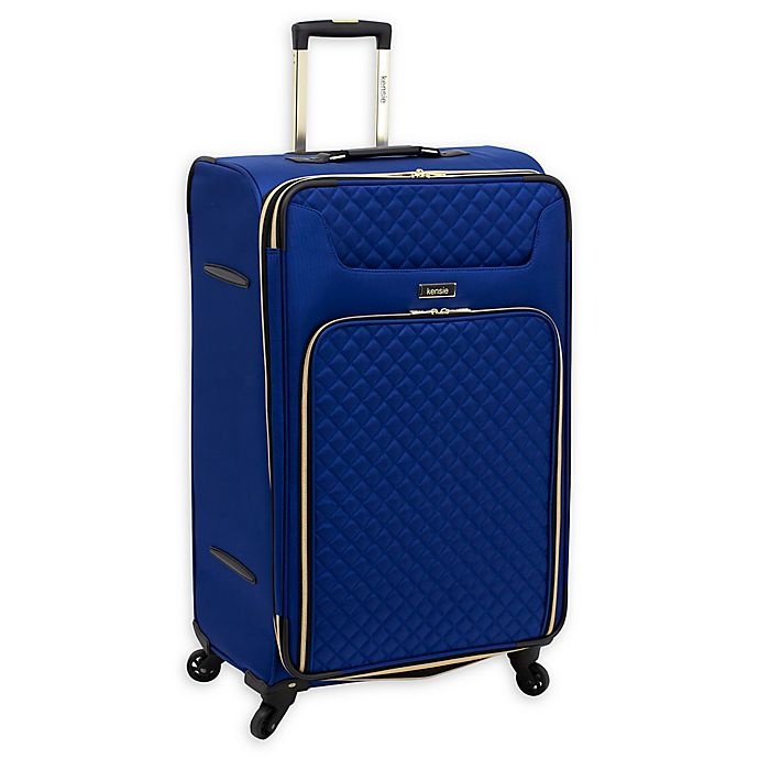 slide 1 of 8, Kensie Aurea Softside Spinner Checked Luggage - Cobalt Blue, 28 in