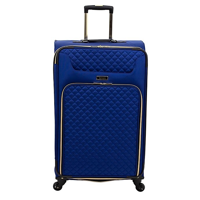 slide 3 of 8, Kensie Aurea Softside Spinner Checked Luggage - Cobalt Blue, 28 in