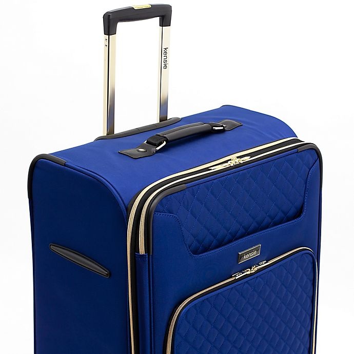 slide 5 of 8, Kensie Aurea Softside Spinner Checked Luggage - Cobalt Blue, 28 in