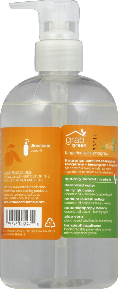 slide 2 of 3, Grab Green Haand Soap Tangerine, 12 oz