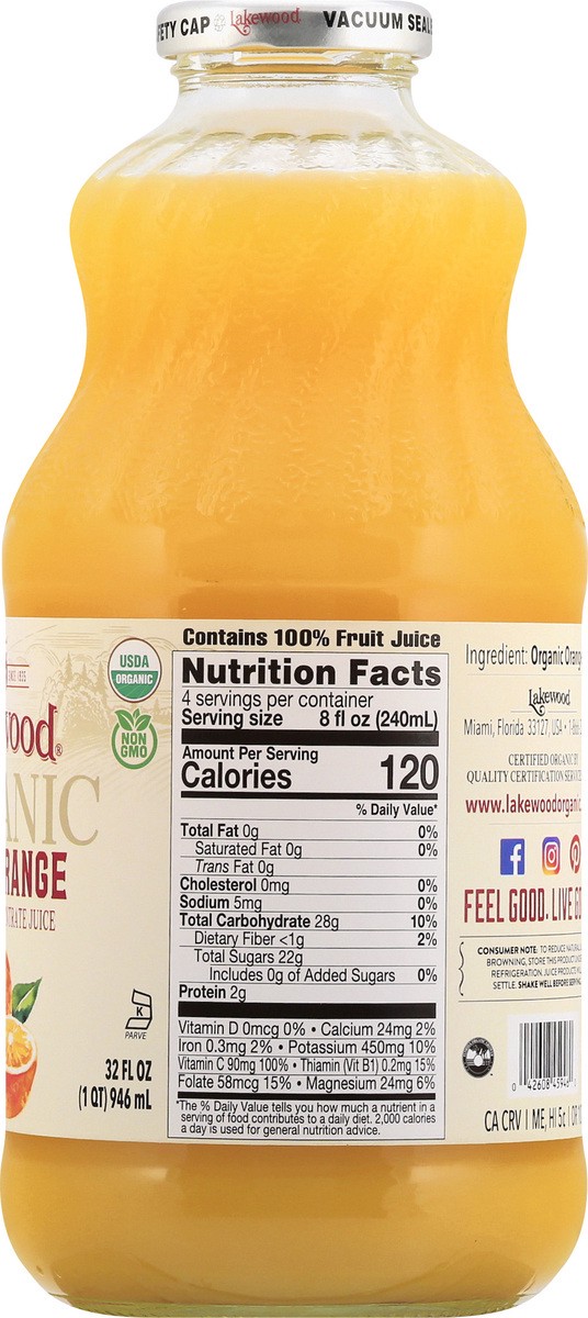 slide 12 of 13, Lakewood Organic Pure Orange Juice 32 oz, 32 oz