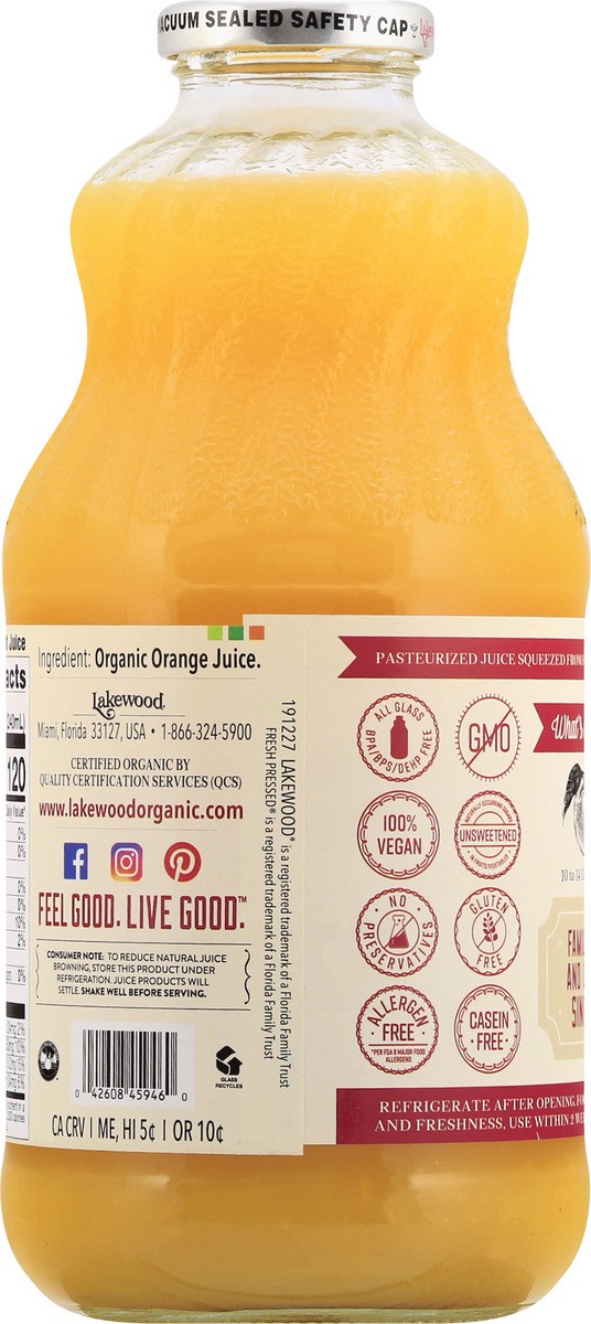 slide 5 of 13, Lakewood Organic Pure Orange Juice 32 oz, 32 oz