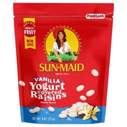 Sun-Maid Vanilla Yogurt Covered Raisins 8oz Resealable Stand-Up Bag