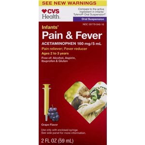 slide 1 of 1, CVS Health Infants' Pain & Fever, Grape, 2 Oz, 2 oz