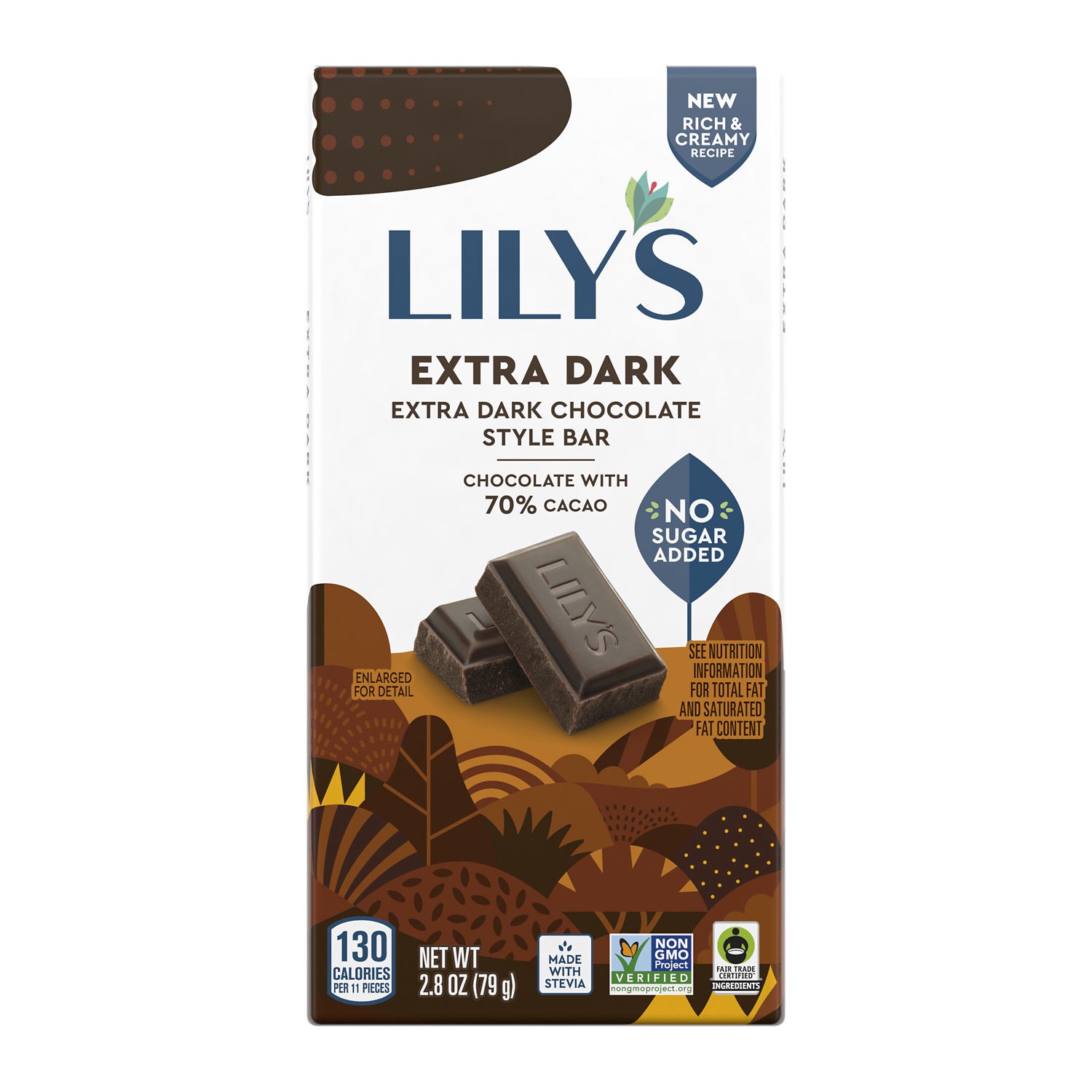 slide 1 of 4, Lily's Extra Dark Chocolate Style No Sugar Added, Sweets Bar, 2.8 oz, 2.8 oz