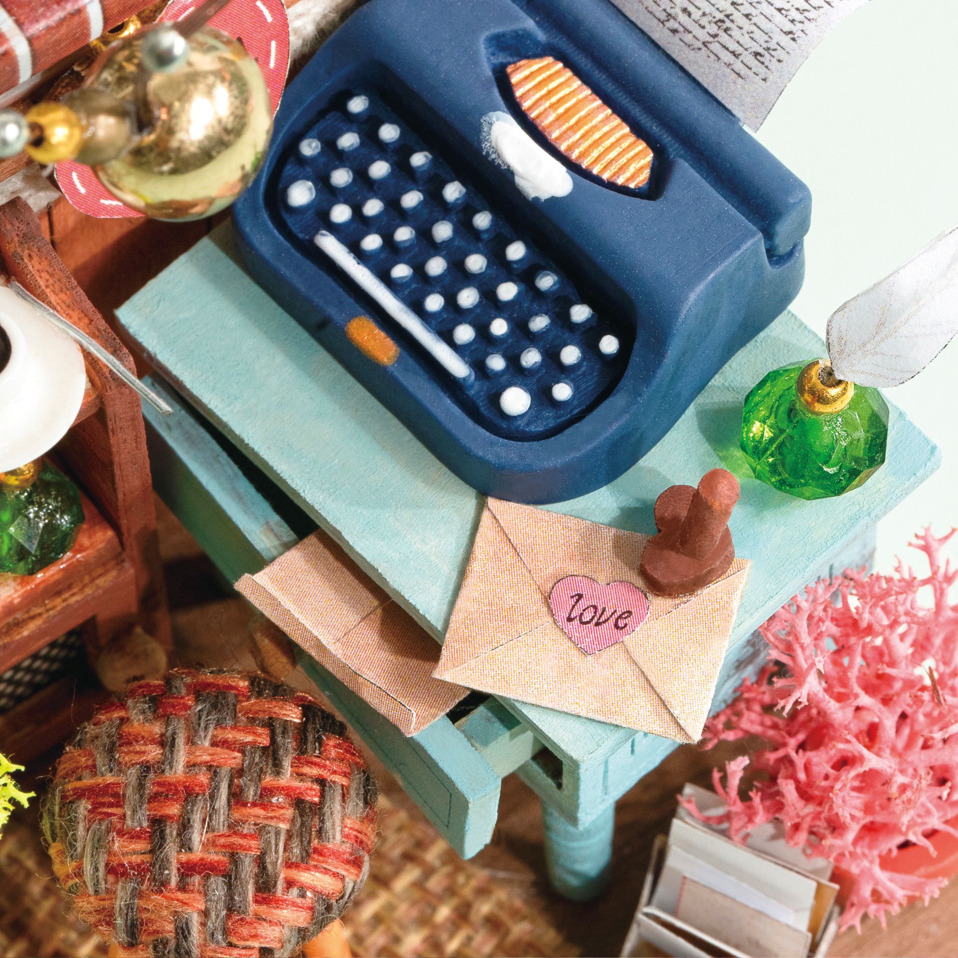 slide 3 of 6, Robotime Rolife Record Mood Diy Miniature Kit, 4.13 in x 2.76 in x 2.76 in