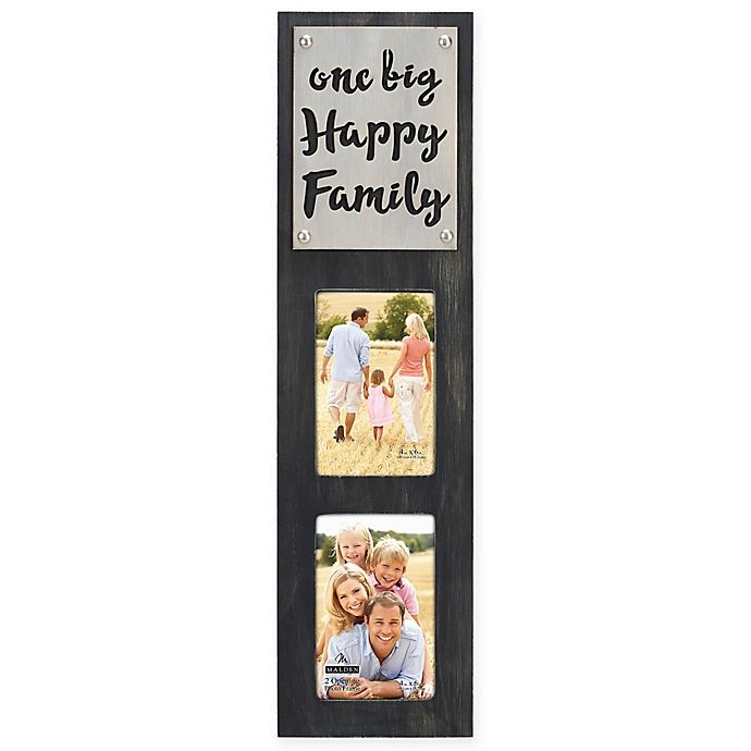 slide 1 of 1, Malden Laser-Cut 2-Photo Picture Frame with Family Plaque, 1 ct