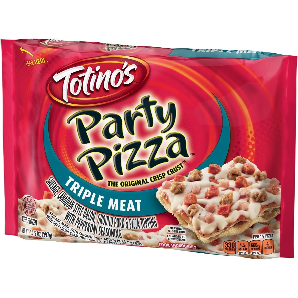 slide 3 of 3, Totino's Triple Meat Party Pizza, 10.5 oz