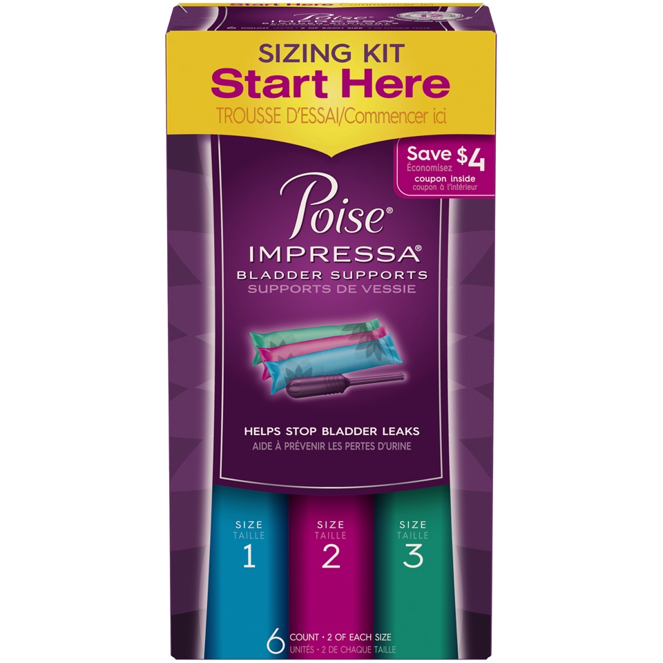 slide 1 of 3, Poise Bladder Support Sizing Kit, 6 ct