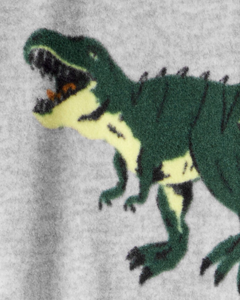 slide 2 of 2, Carter's Boys Dinosaur Loose Fit Long-Sleeve Zip-Up 1-Piece Pajamas - Grey Multi 10, 1 ct