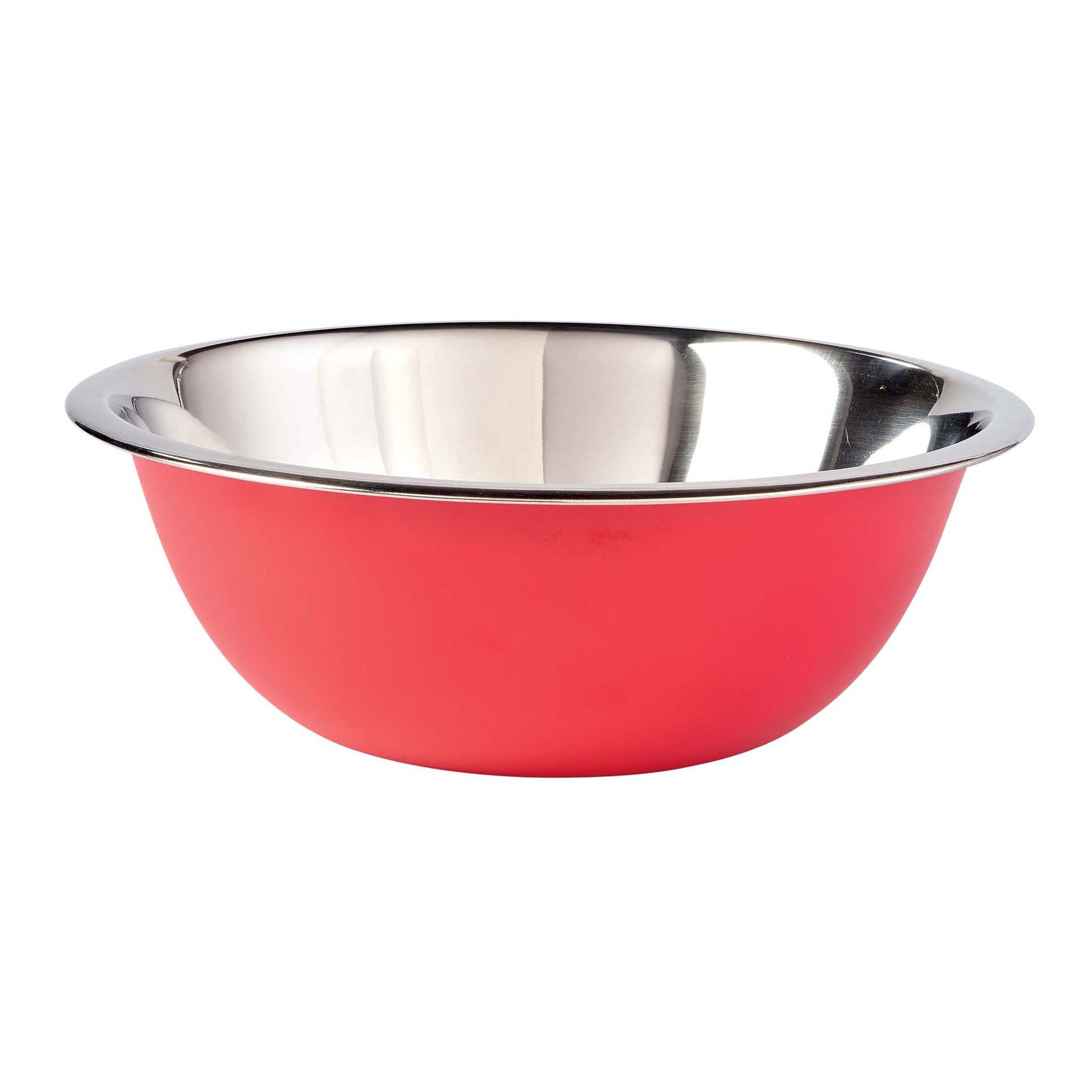 slide 1 of 1, chefstyle Red Stainless Steel Mixing Bowl, 4 qt
