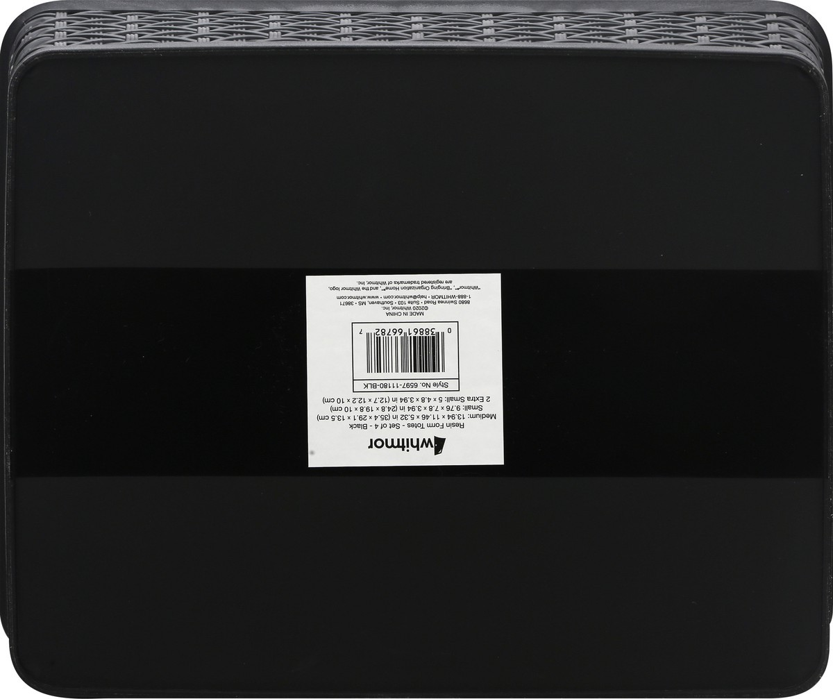slide 2 of 9, Whitmor Resin Form Tote Set Black, 4 ct