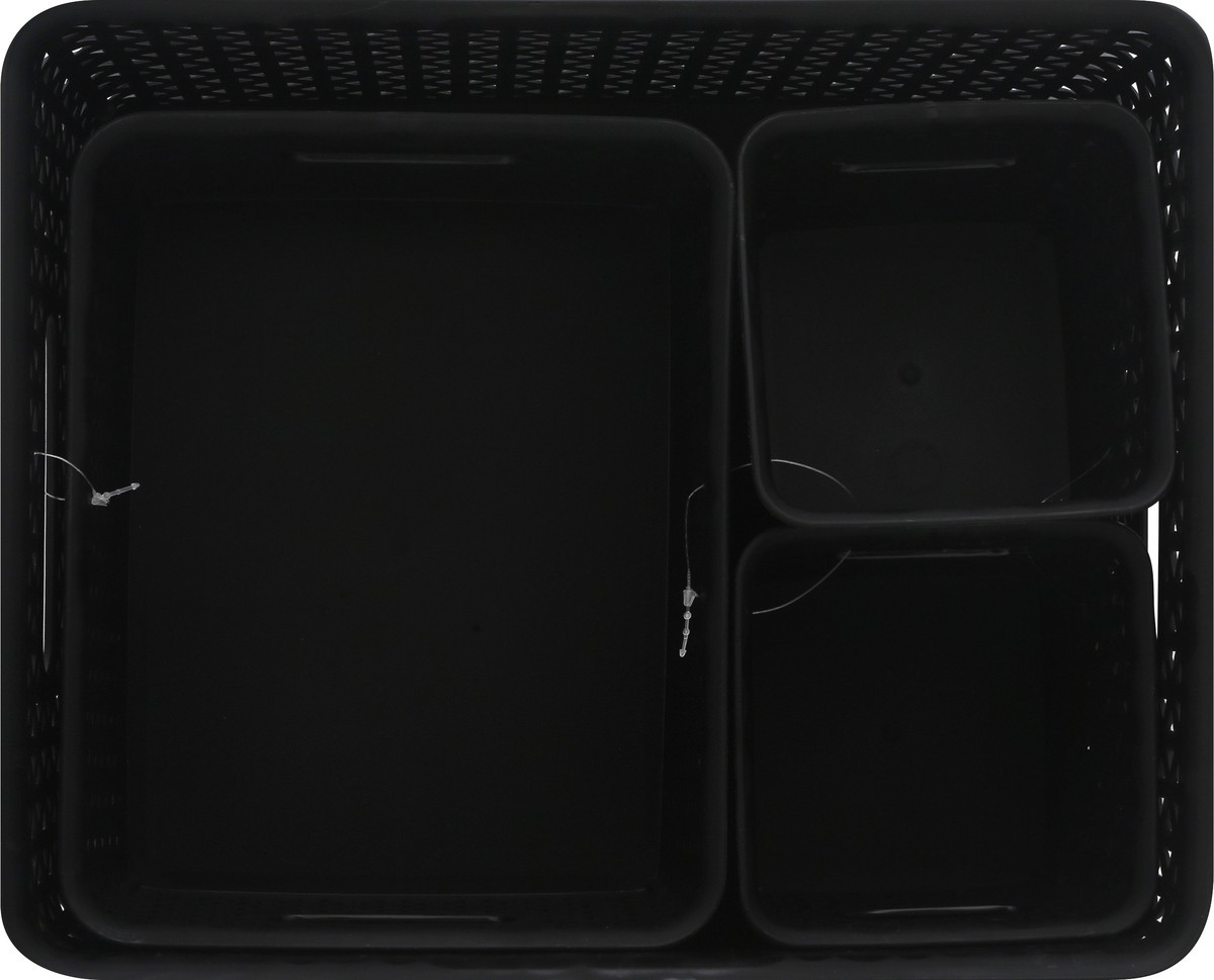slide 7 of 9, Whitmor Resin Form Tote Set Black, 4 ct