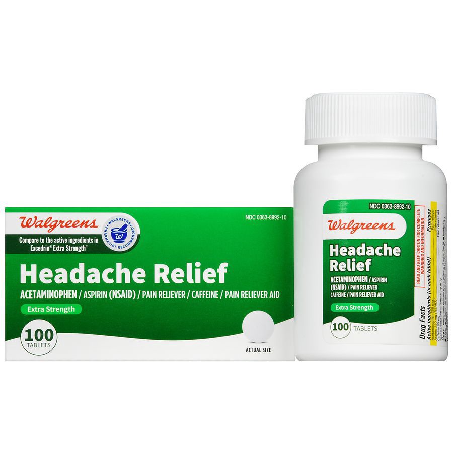 slide 1 of 5, Walgreens Headache Relief, 100 ct