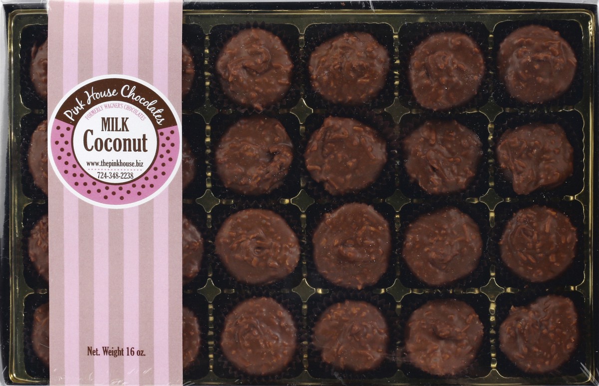 slide 1 of 8, Pink House Chocolates Coconut Milk Chocolate 16 oz, 16 oz