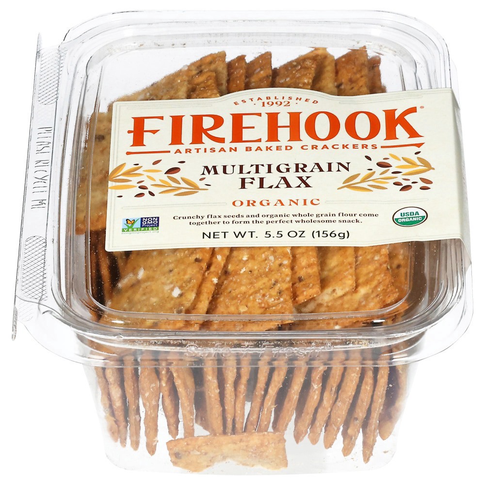 slide 1 of 1, Firehook Organic Multigrain Flax Artisan Baked Crackers 5.5 oz, 5.5 oz