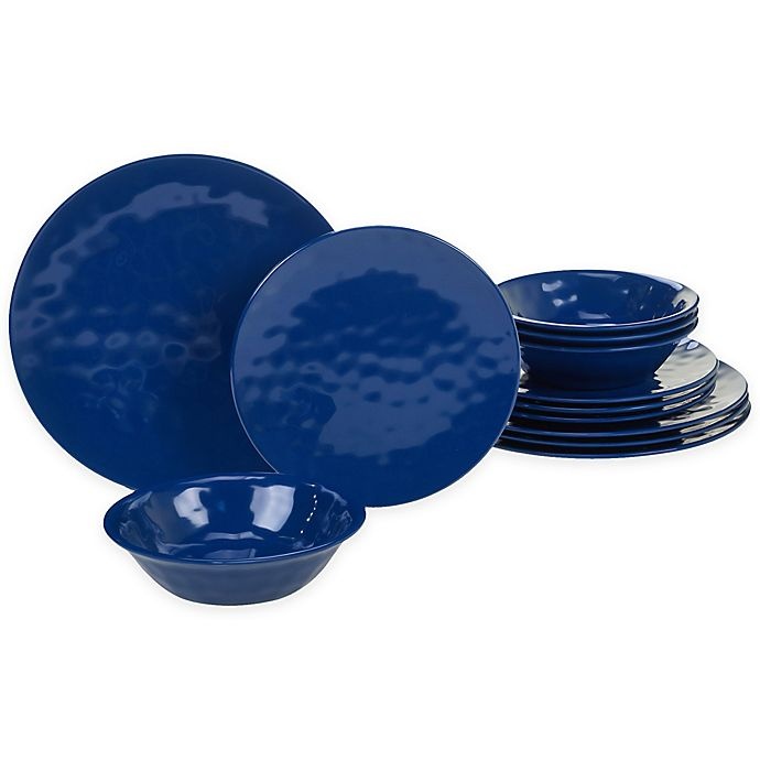 slide 1 of 1, Certified International Melamine Dinnerware Set - Cobalt Blue, 12 ct