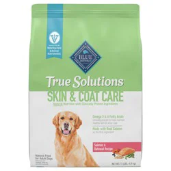 Blue Buffalo True Solutions Skin & Coat Care Natural Dry Dog Food for Adult Dogs, Salmon, 11-lb. Bag