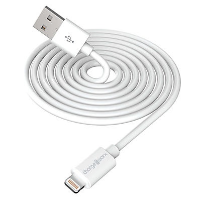 slide 1 of 1, Chargeworx White Charge & Sync Lightning Connector USB Cable, 3 ft