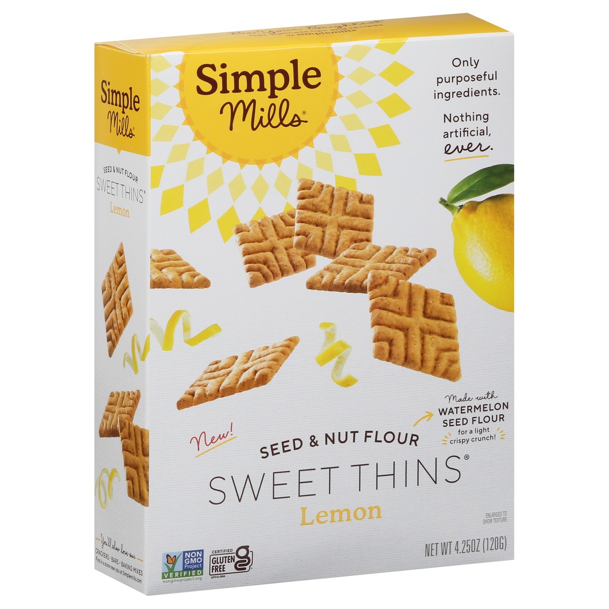 slide 12 of 13, Simple Mills Seed & Nut Flour Lemon Sweet Thins 4.25 oz, 4.25 oz
