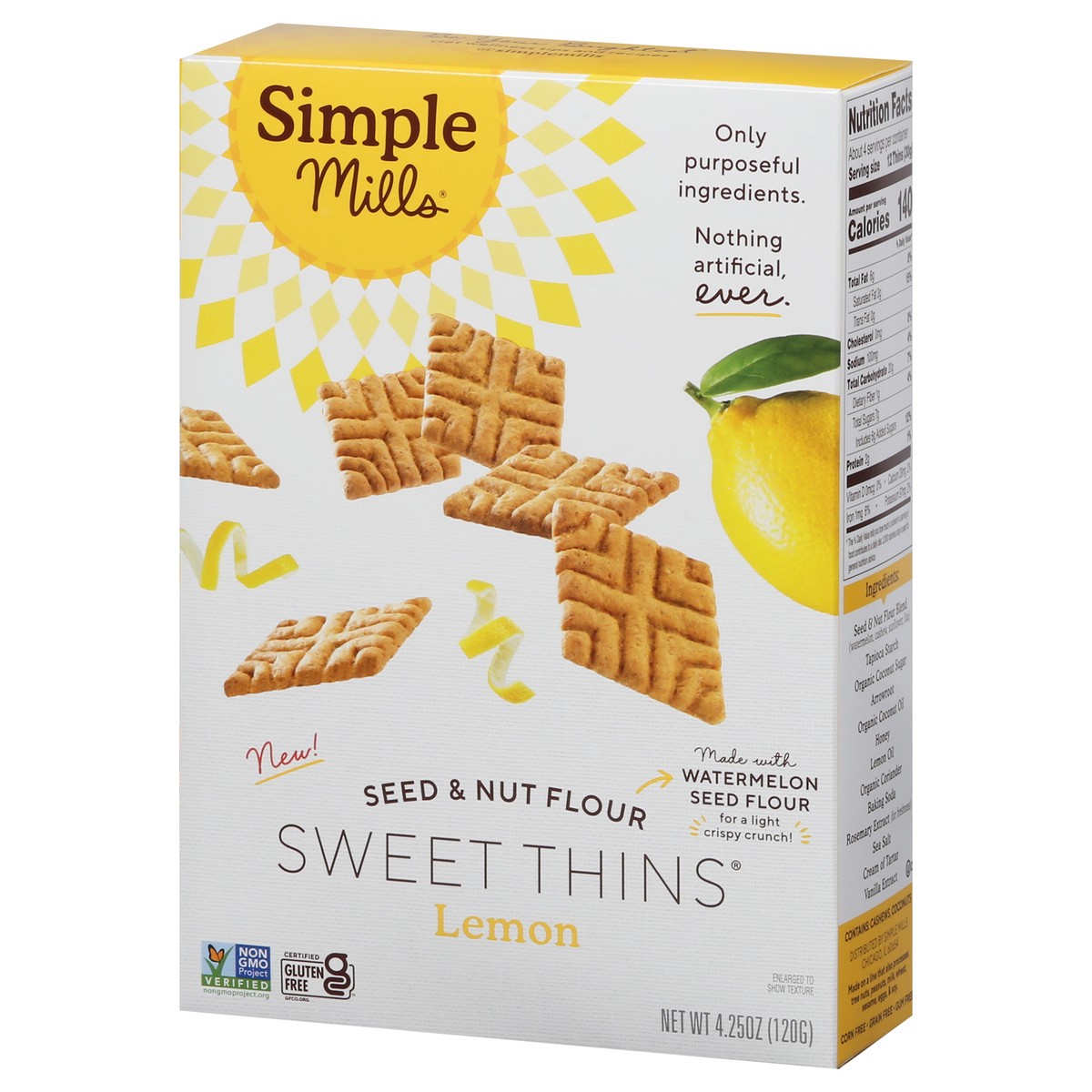 slide 9 of 13, Simple Mills Seed & Nut Flour Lemon Sweet Thins 4.25 oz, 4.25 oz