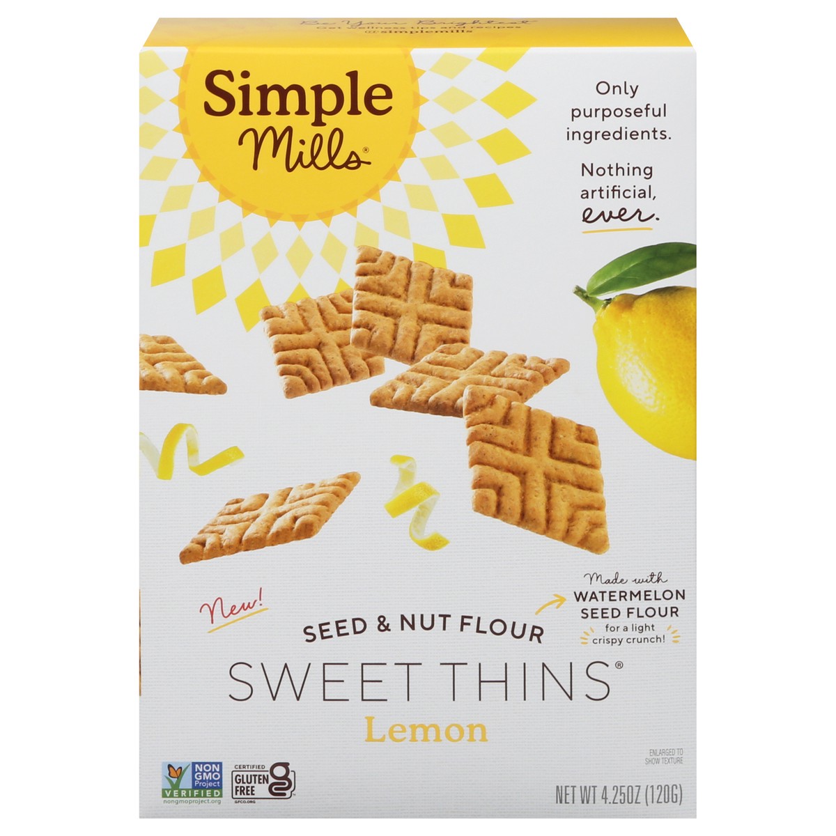 slide 10 of 13, Simple Mills Seed & Nut Flour Lemon Sweet Thins 4.25 oz, 4.25 oz