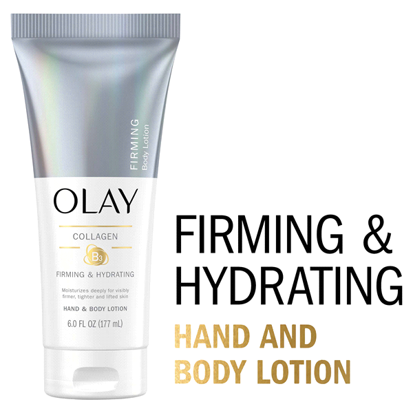 slide 10 of 29, Olay Firming & Hydrating Hand and Body Lotion with Collagen, 6 fl oz Tube, 6 fl oz