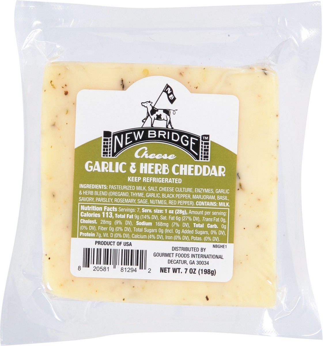 slide 5 of 10, New Bridge Garlic & Herb Cheddar Ew, 7 oz