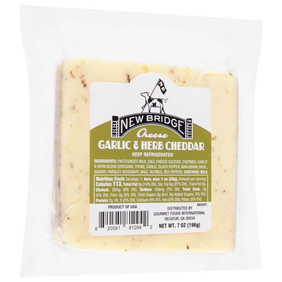 slide 2 of 10, New Bridge Garlic & Herb Cheddar Ew, 7 oz