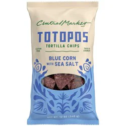 Central Market Totopos Tortilla Chips - Blue Corn with Sea Salt