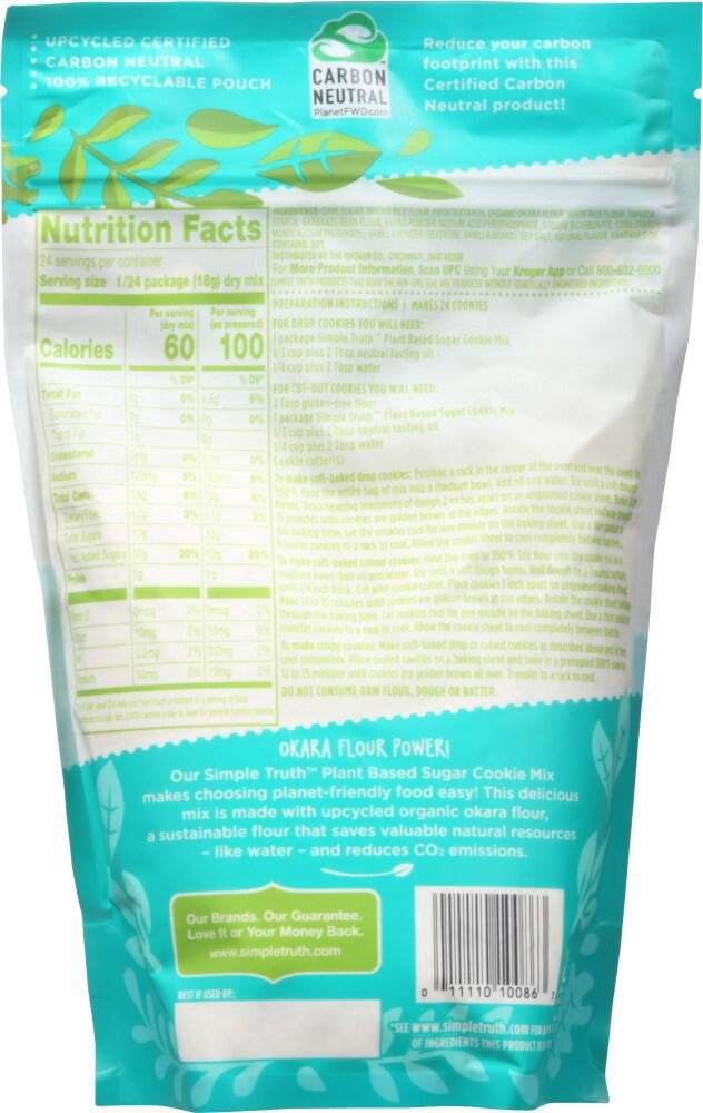 slide 2 of 2, Simple Truth Plant-Based Sugar Cookie Mix, 15.1 oz