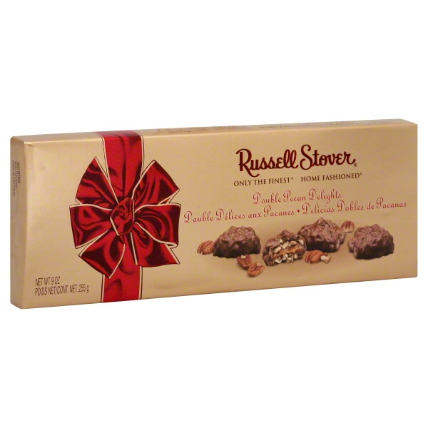 slide 1 of 1, Russell Stover Double Pecan Delights Milk Chocolate, 9 oz