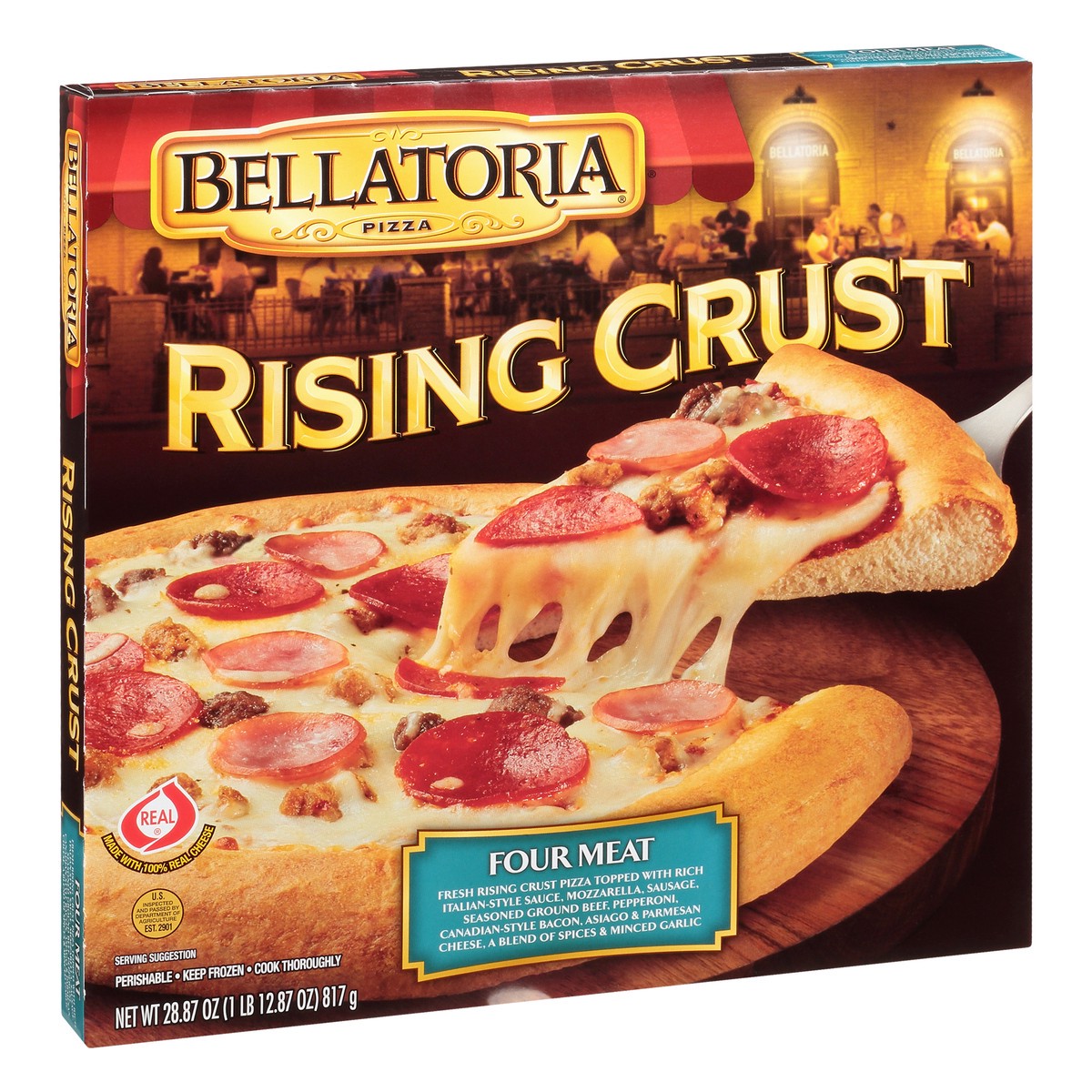 slide 11 of 11, Bellatoria Rising Crust Four Meat Pizza 28.87 oz, 28.87 oz