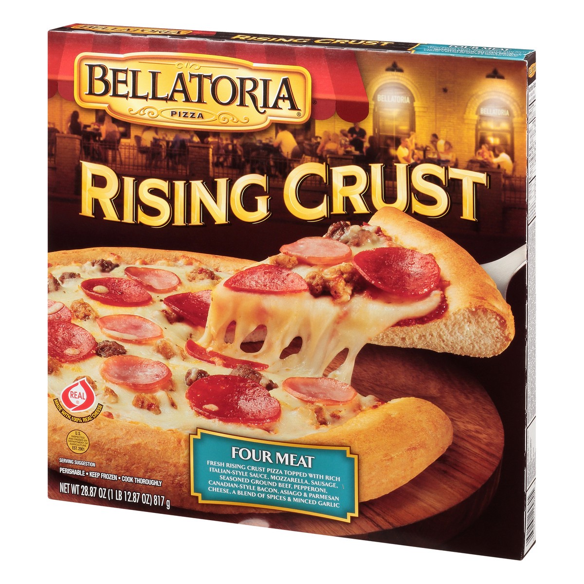 slide 4 of 11, Bellatoria Rising Crust Four Meat Pizza 28.87 oz, 28.87 oz