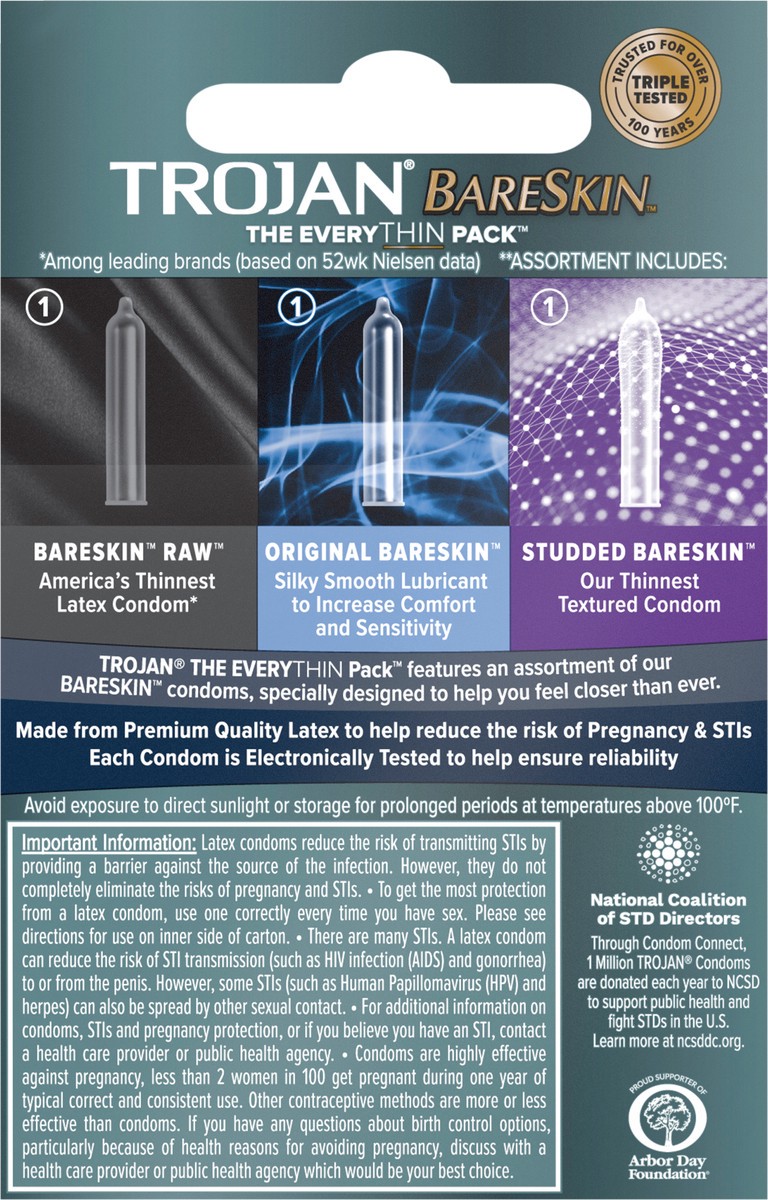 slide 7 of 9, Trojan Condom Bareskin The EveryTHIN Pack 3CT, 3 ct