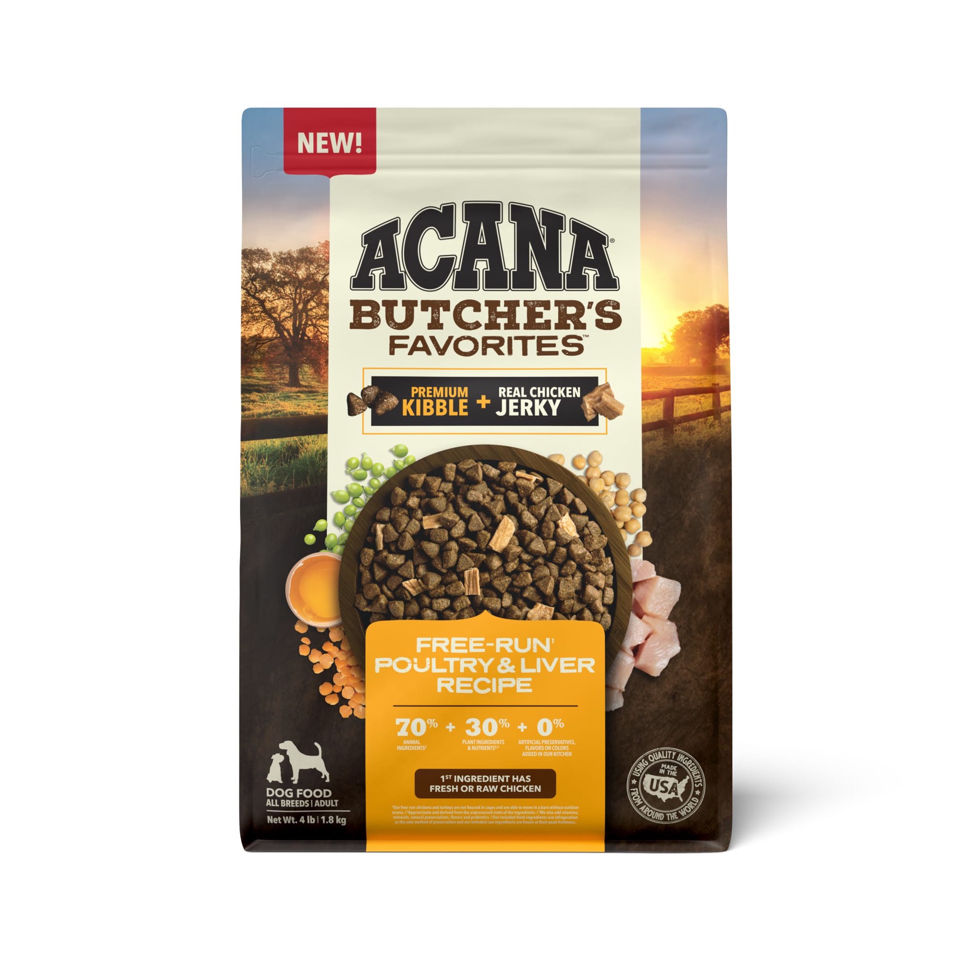 slide 1 of 2, ACANA Butcher's Favorites Free-Run Poultry & Liver Dry Dog Food, 4 lbs., 4 lb