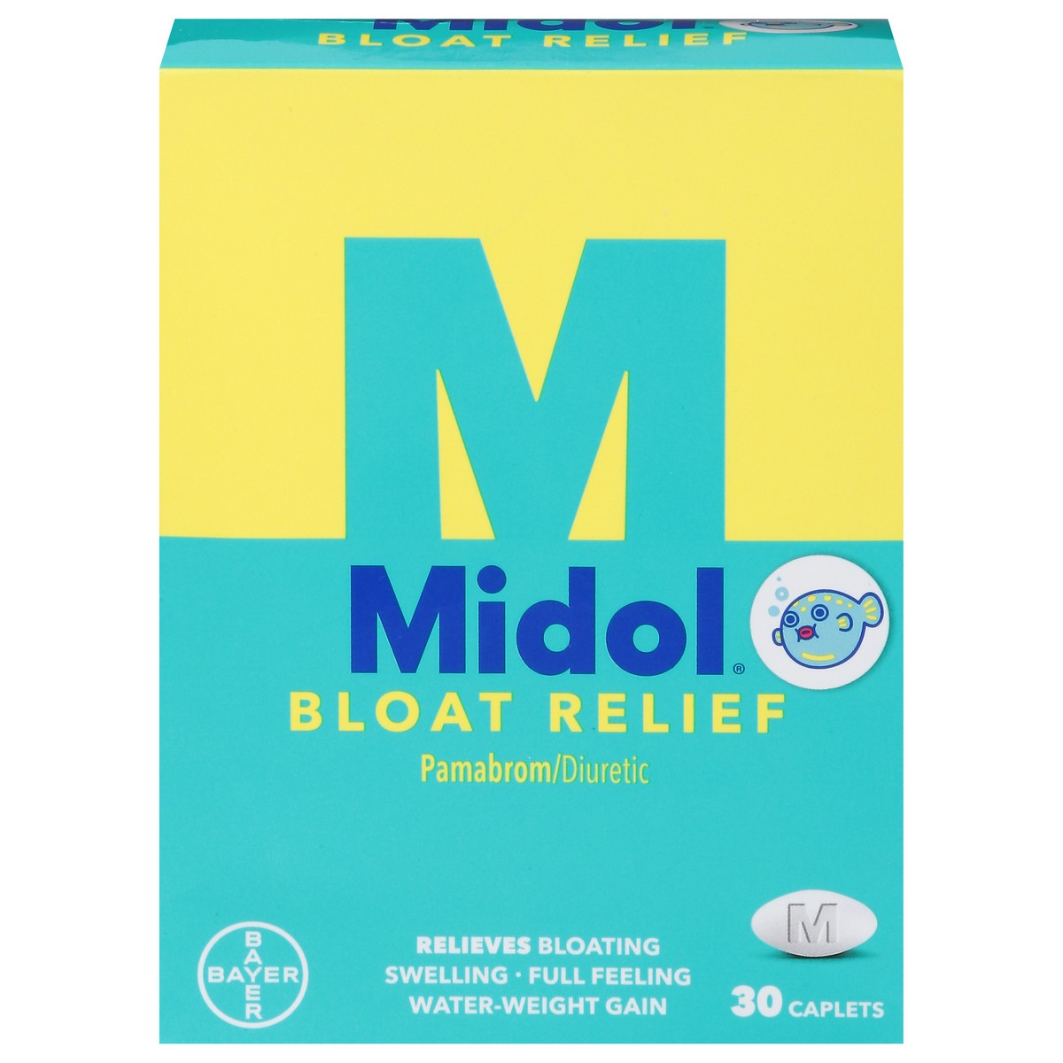 slide 1 of 1, Midol Caplets Bloat Relief 30 ea, 30 ct