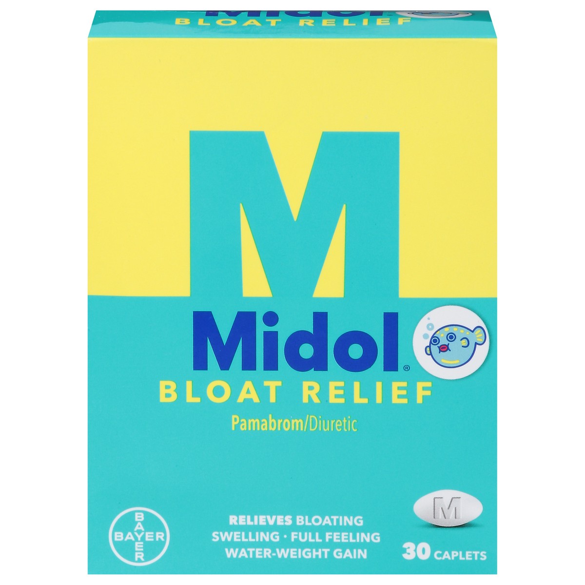 slide 1 of 1, Midol Caplets Bloat Relief 30 ea, 30 ct