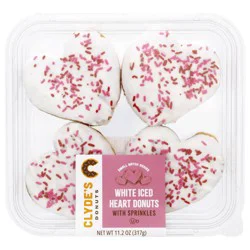 Clydes White Iced Heart Donut - 11.20 Oz