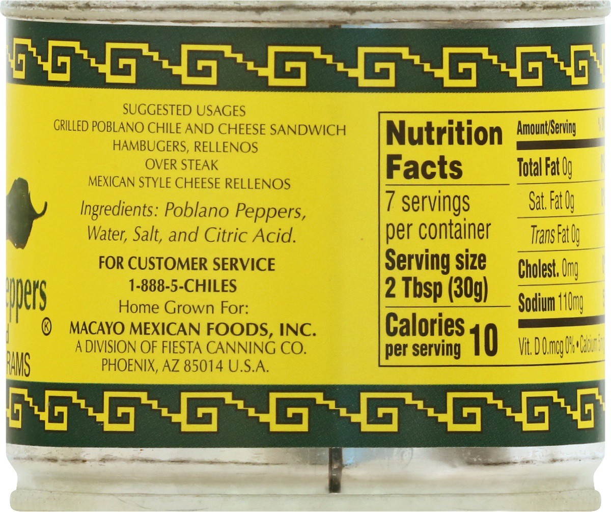 slide 7 of 9, Macayo's Diced Green Poblano Peppers 7 oz, 7 oz