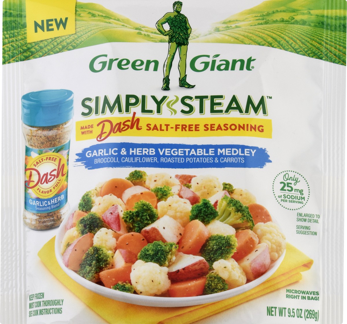 slide 12 of 13, Green Giant Simply Steam Garlic & Herb Vegetable Medley 9.5 oz, 9.5 oz