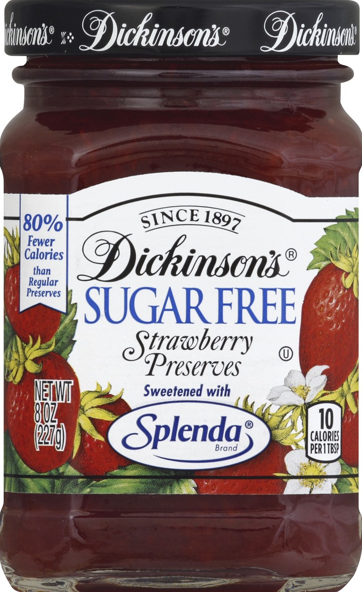 slide 3 of 3, Dickinson's Sugar Free Strawberry Preserves, 8-Ounce, 8 oz