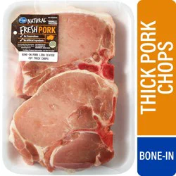 Kroger Natural Fresh Thick Bone-In Center Cut Pork Chops, 1 lb