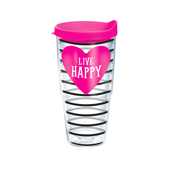 slide 1 of 1, Tervis Happy Heart Tumbler with Travel Lid, 24 oz