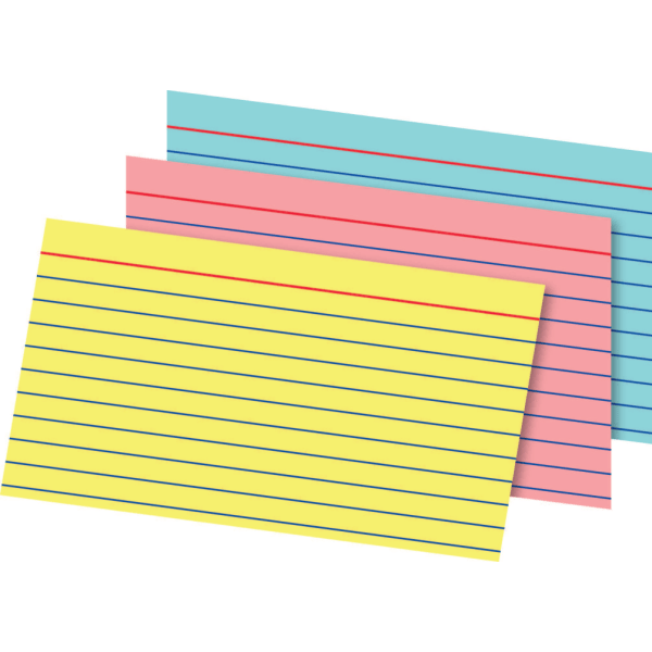 Office Depot Brand Index Cards And Tray Set 3 x 5 Assorted Colors Pack Of  180 Cards - Office Depot